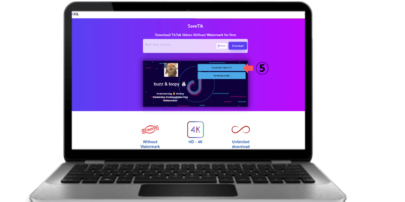 Click the download button and choose your preferred format or quality